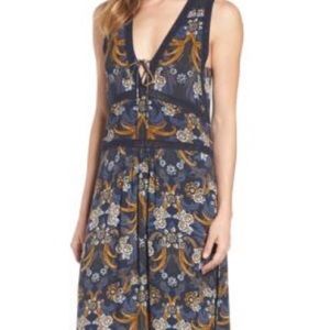 Navy Print Maxi Dress